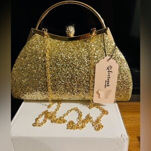 Elegant Gold Glitter Clutch by